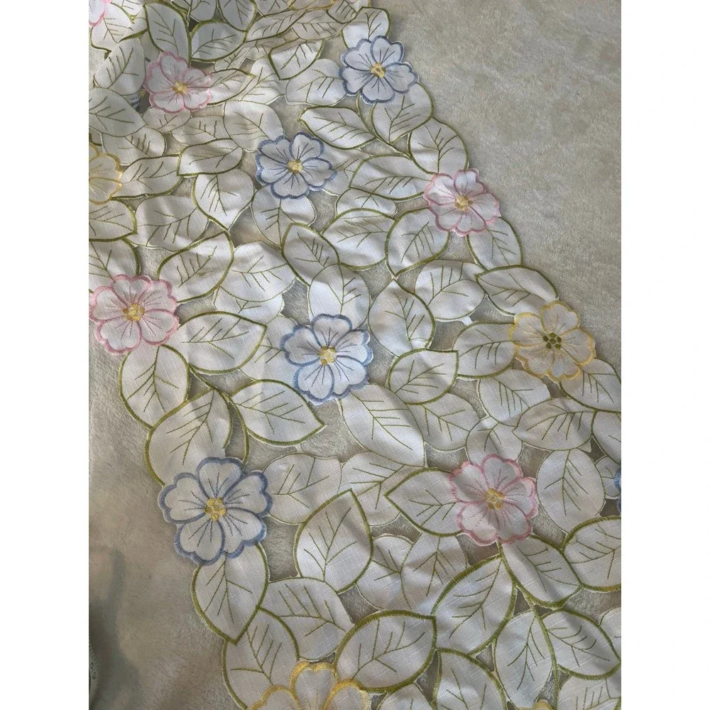 Spring Sam Hedeya Table Runner pastel flowers 70” long
